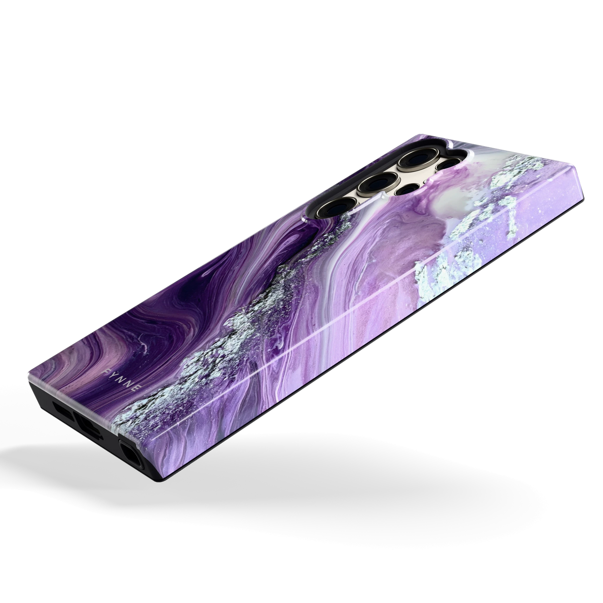 Amethist Swirl hoesje voor Galaxy S23 Ultra, schuin