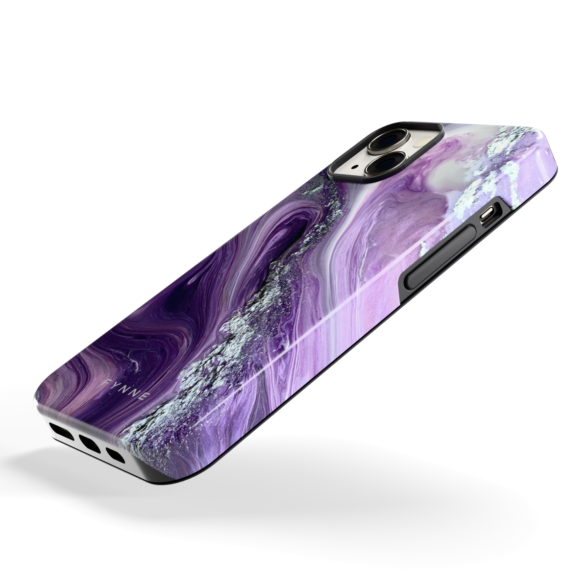 Amethist Swirl hoesje voor iPhone 13, schuin