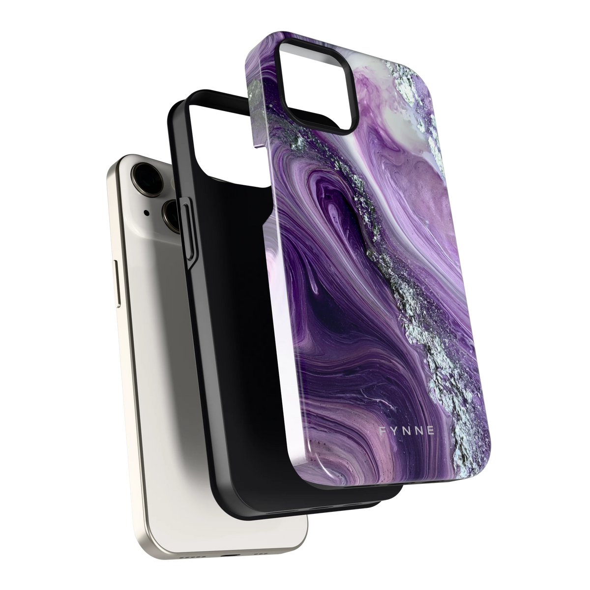 Amethist Swirl hoesje voor iPhone 13, los van de telefoon