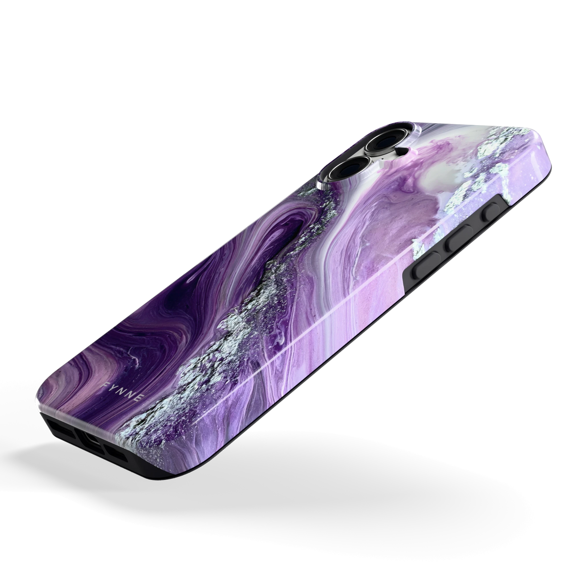 Amethist Swirl hoesje voor iPhone 16 Plus, schuin