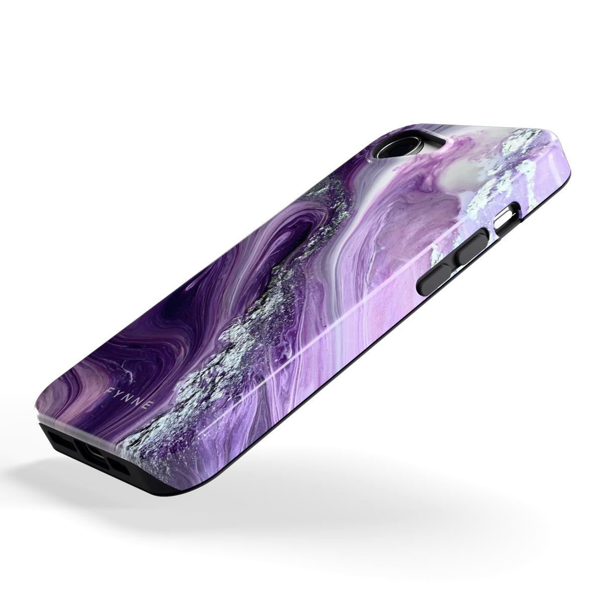 Amethist Swirl hoesje voor iPhone 16e, schuin