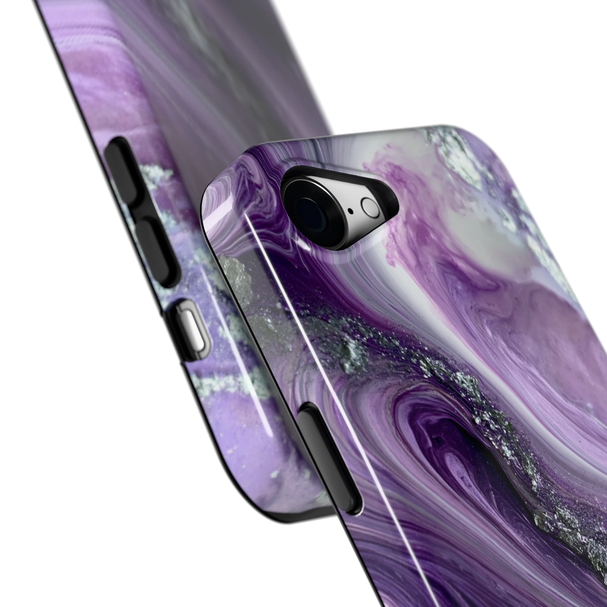Amethist Swirl hoesje voor iPhone 16e, close-up