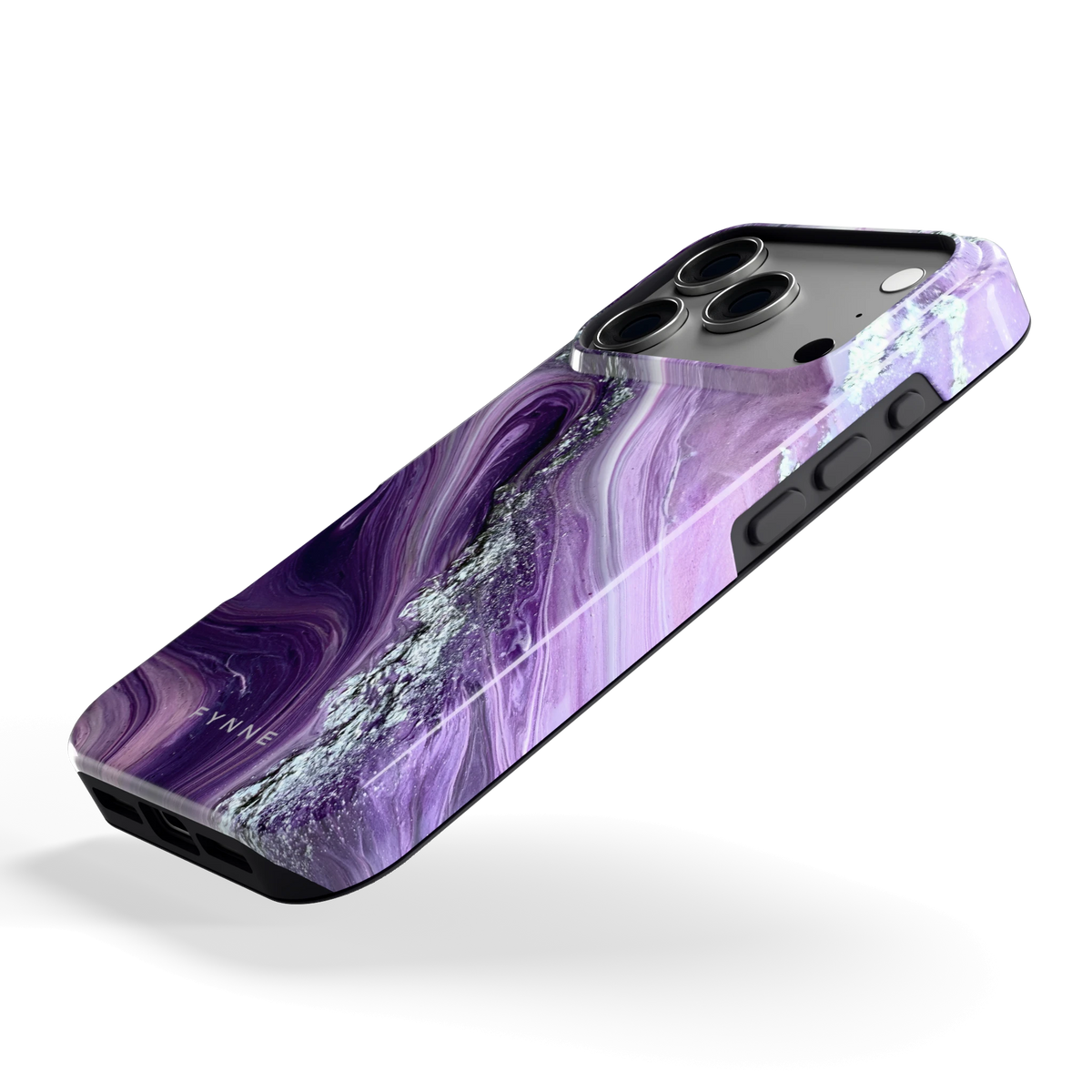 Amethist Swirl hoesje voor iPhone 17 Pro, schuin