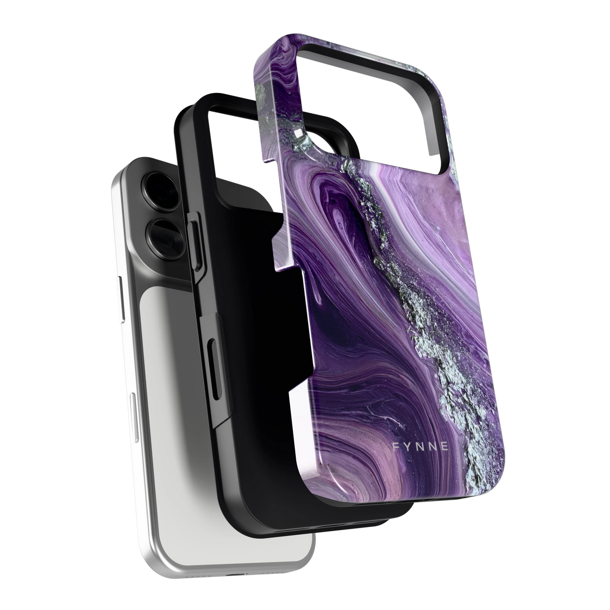 Amethist Swirl hoesje voor iPhone 17 Pro, los van de telefoon