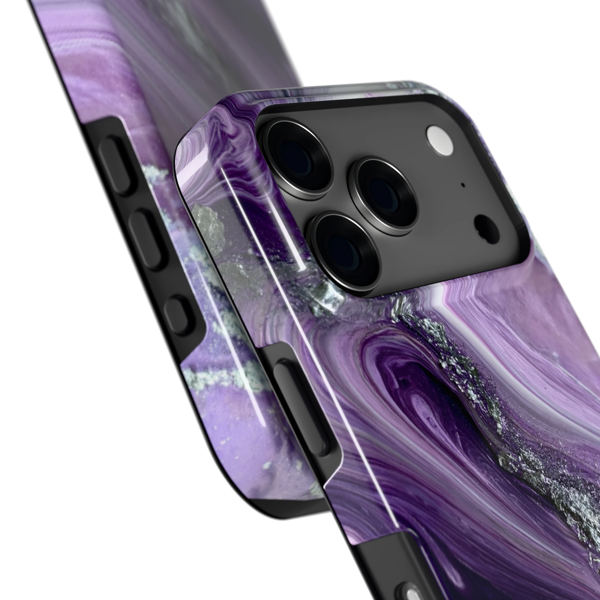 Amethist Swirl hoesje voor iPhone 17 Pro, close-up