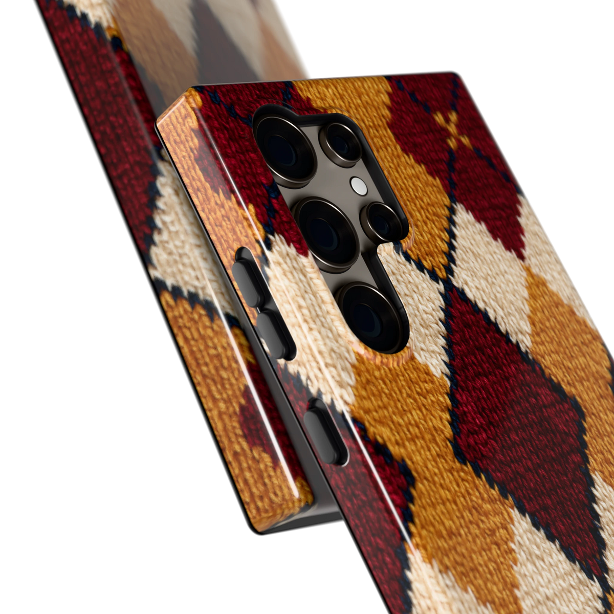 Argyle Breisel hoesje voor Galaxy S24 Ultra, close-up