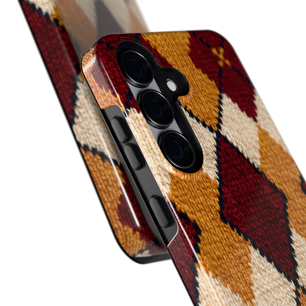 Argyle Breisel hoesje voor Galaxy S25, close-up