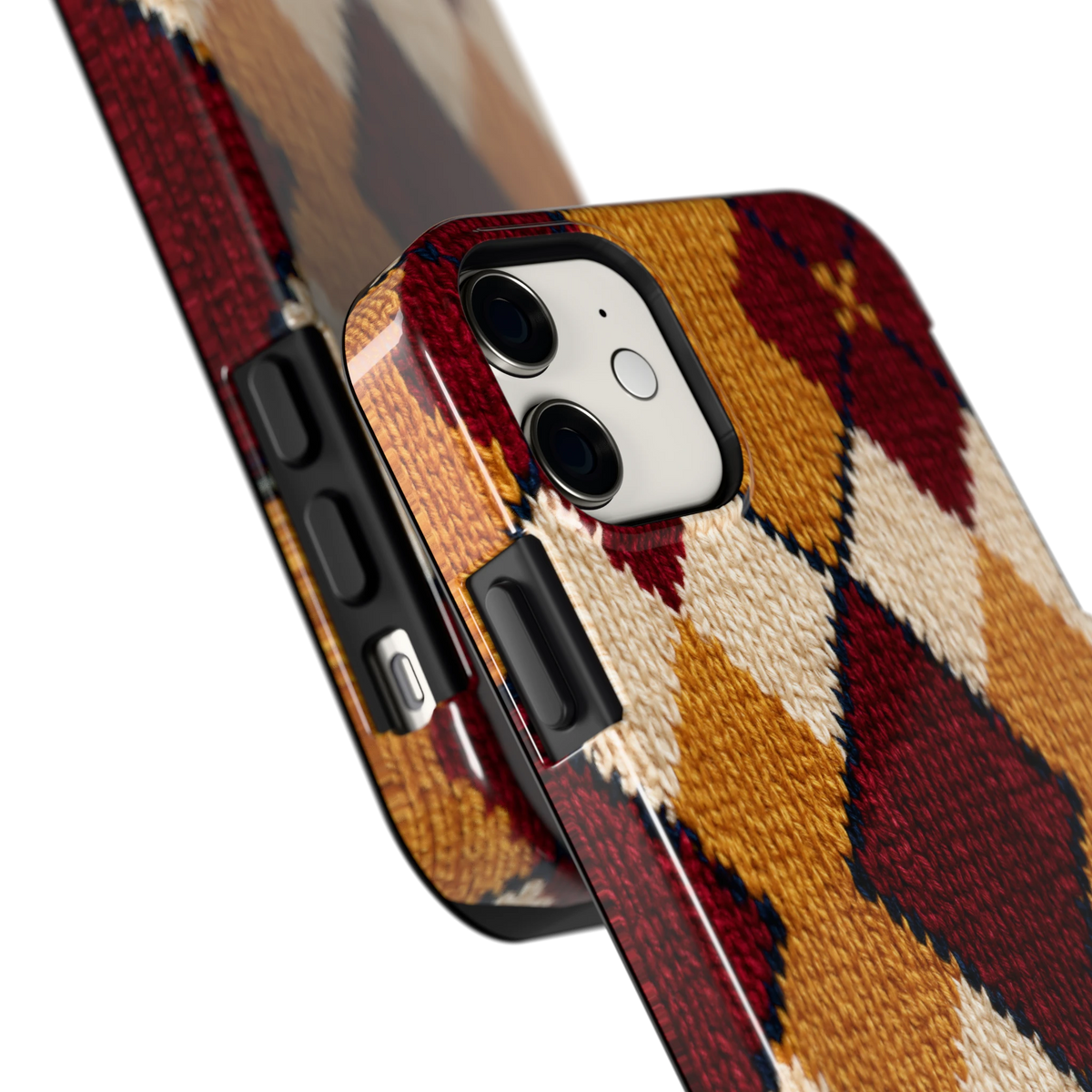 Argyle Breisel hoesje voor iPhone 11, close-up