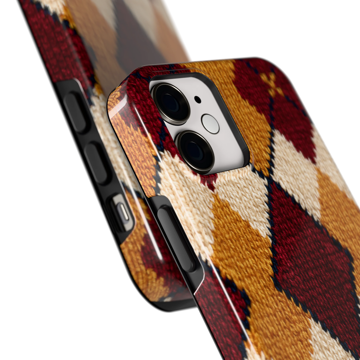 Argyle Breisel hoesje voor iPhone 12 mini, close-up