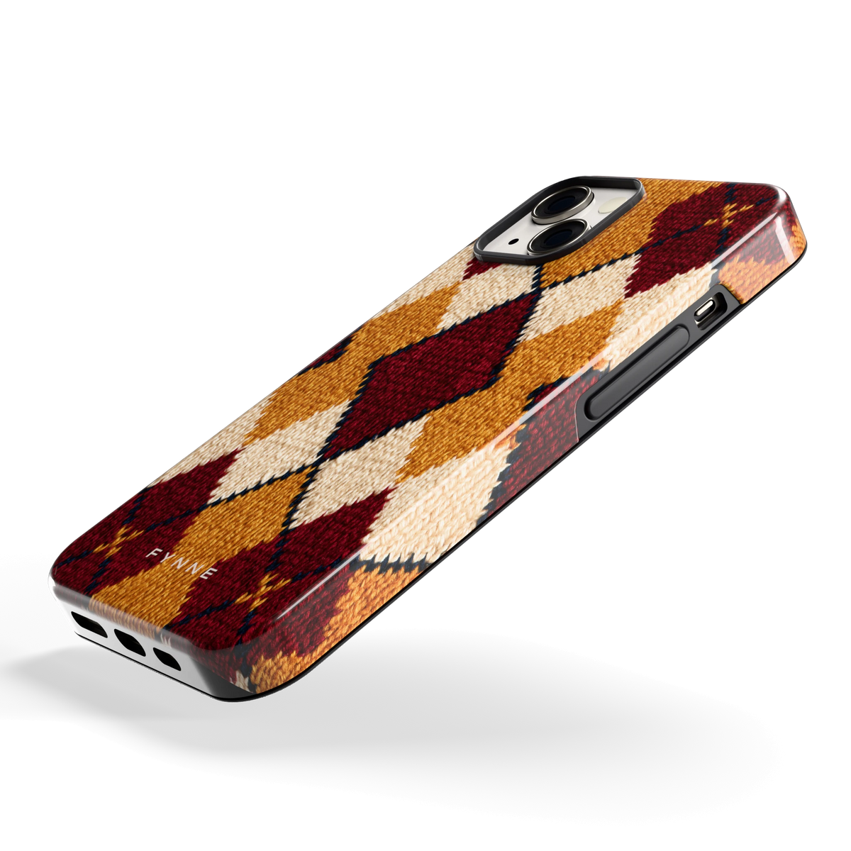 Argyle Breisel hoesje voor iPhone 13, schuin