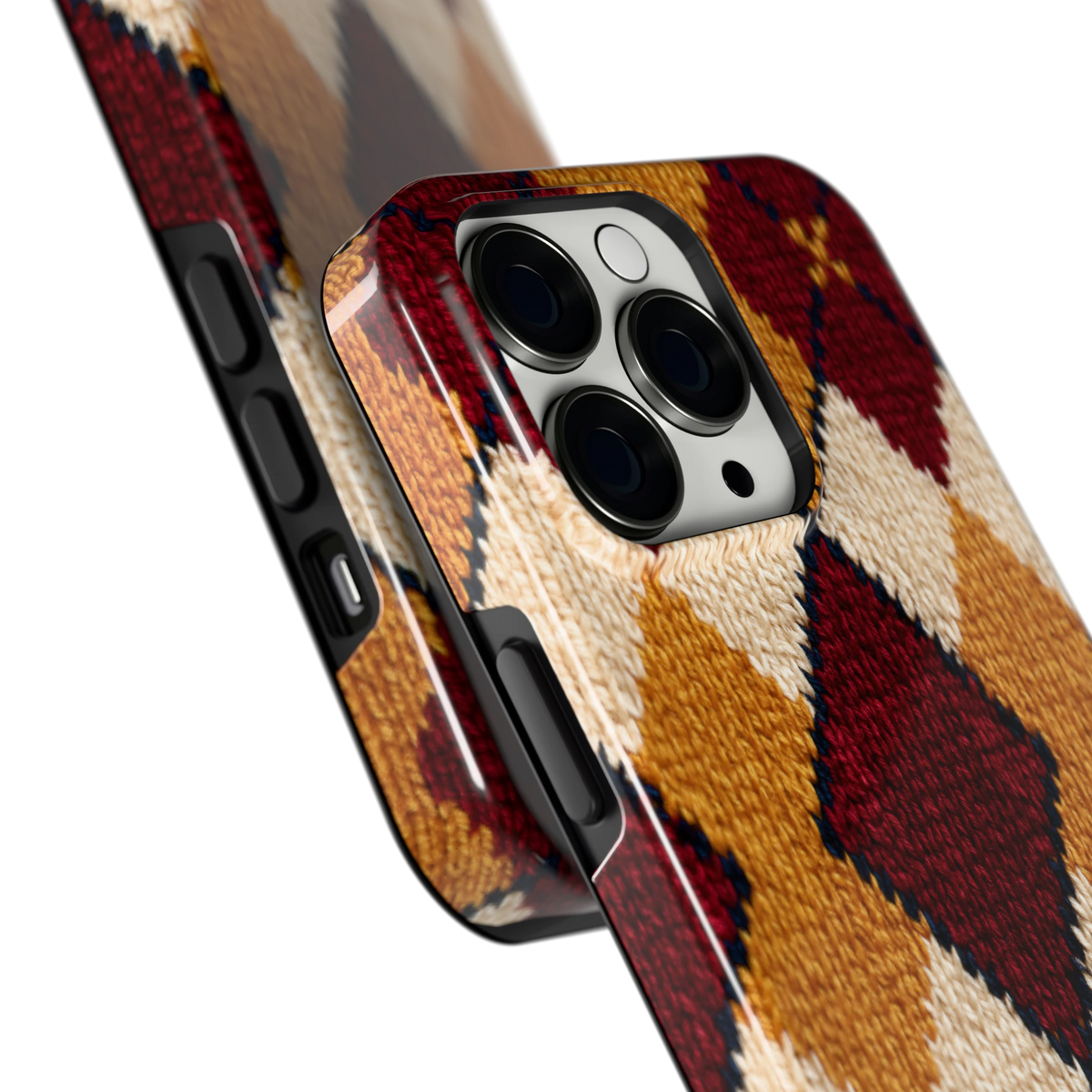 Argyle Breisel hoesje voor iPhone 13 Pro, close-up
