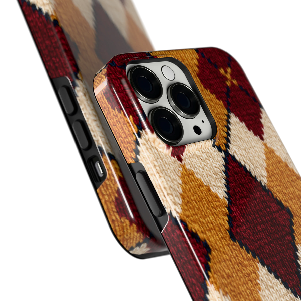 Argyle Breisel hoesje voor iPhone 13 Pro Max, close-up