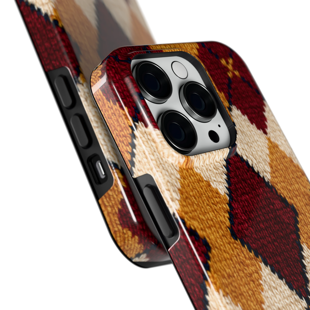 Argyle Breisel hoesje voor iPhone 14 Pro, close-up