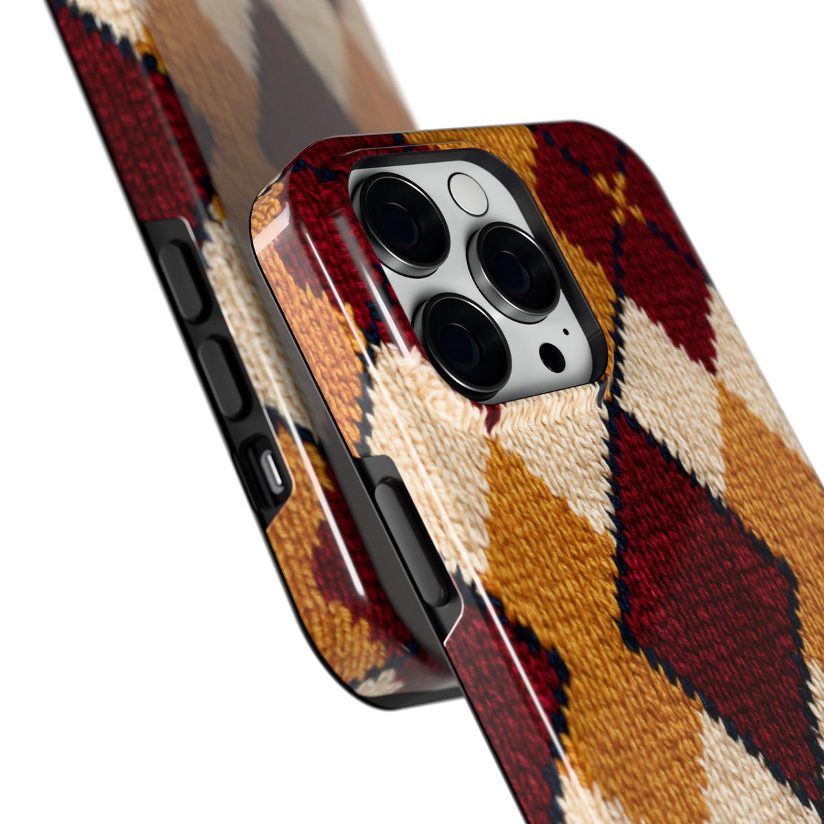 Argyle Breisel hoesje voor iPhone 14 Pro Max, close-up