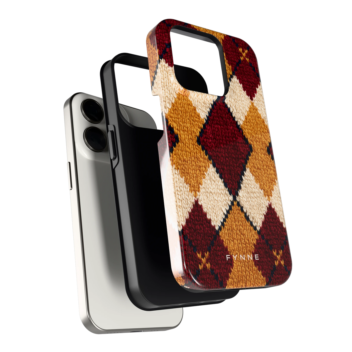 Argyle Breisel hoesje voor iPhone 15 Pro, los van de telefoon