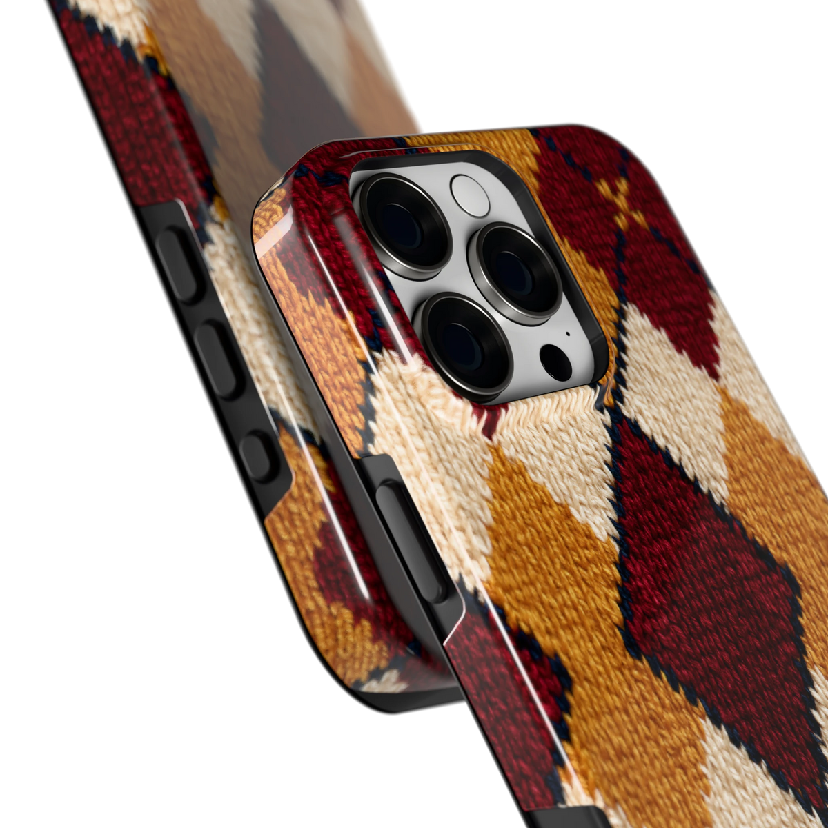 Argyle Breisel hoesje voor iPhone 16 Pro Max, close-up