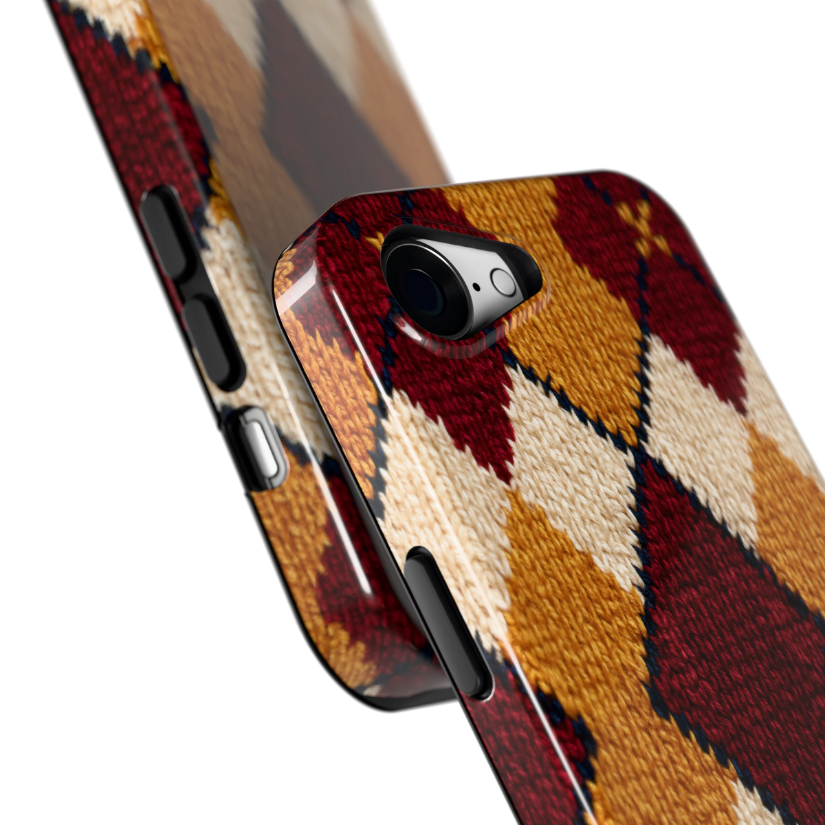 Argyle Breisel hoesje voor iPhone 16e, close-up