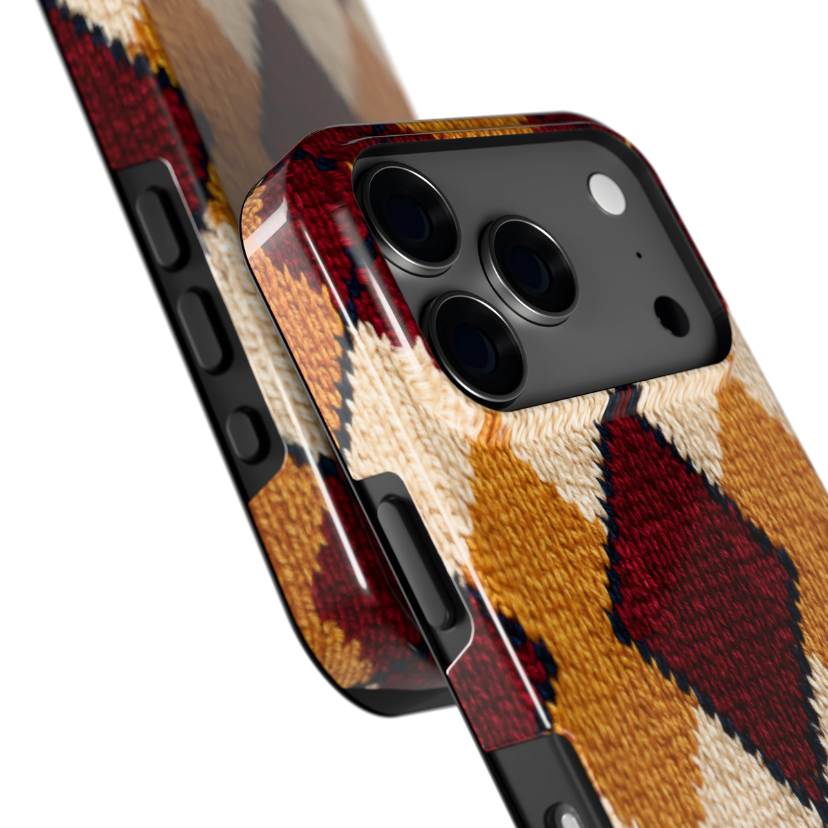 Argyle Breisel hoesje voor iPhone 17 Pro, close-up