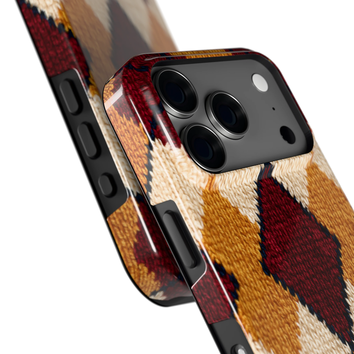 Argyle Breisel hoesje voor iPhone 18 Pro, close-up