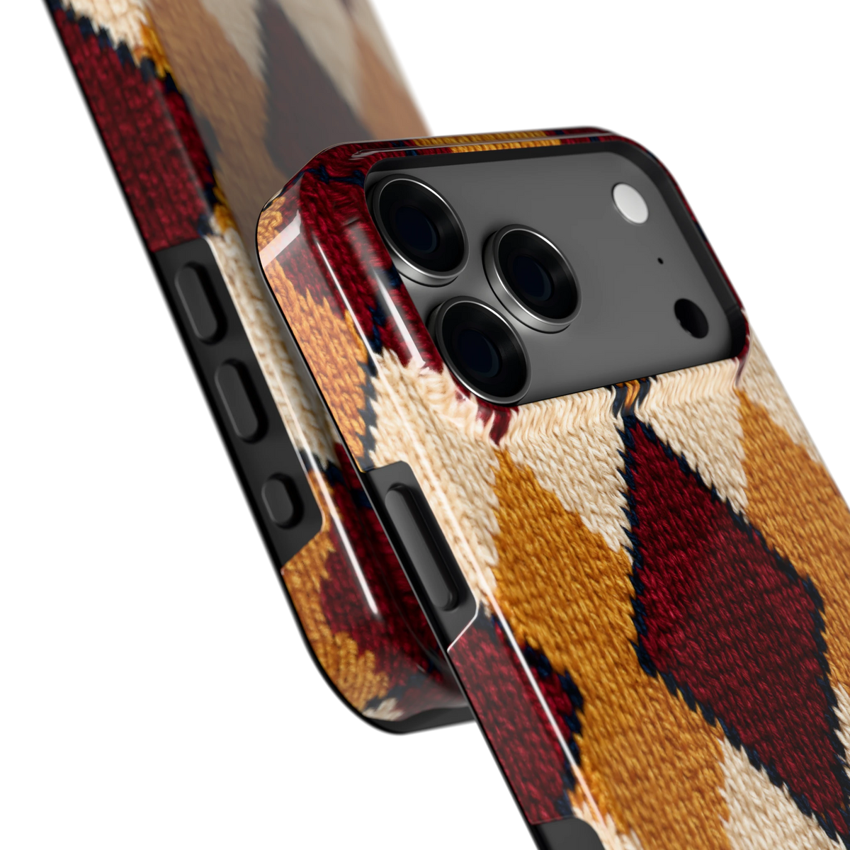 Argyle Breisel hoesje voor iPhone 18 Pro Max, close-up