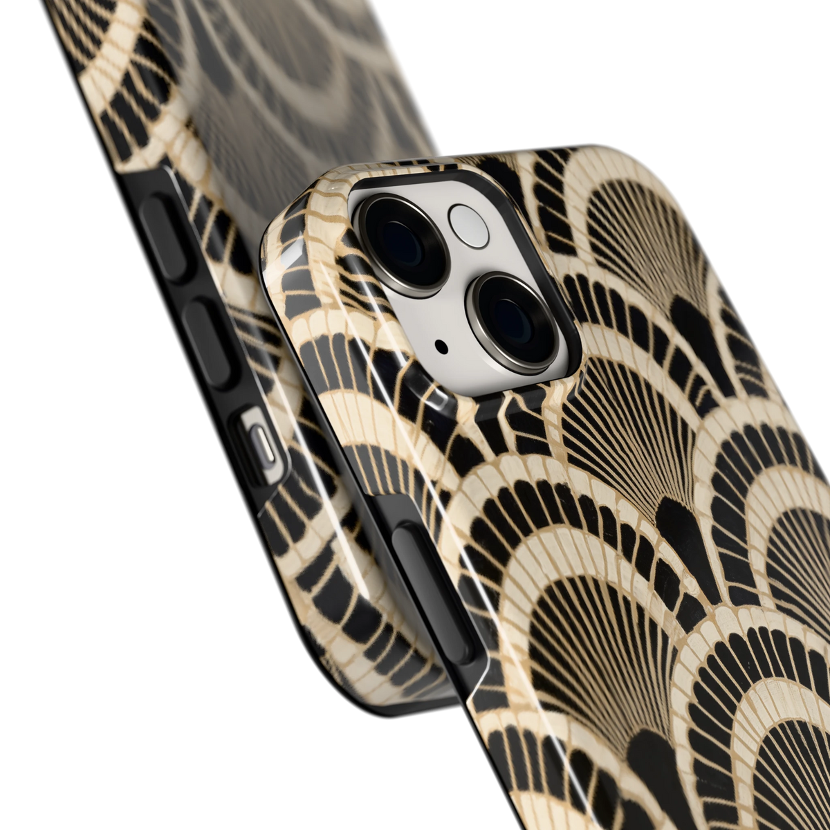 Art-decowaaiers hoesje voor iPhone 14, close-up