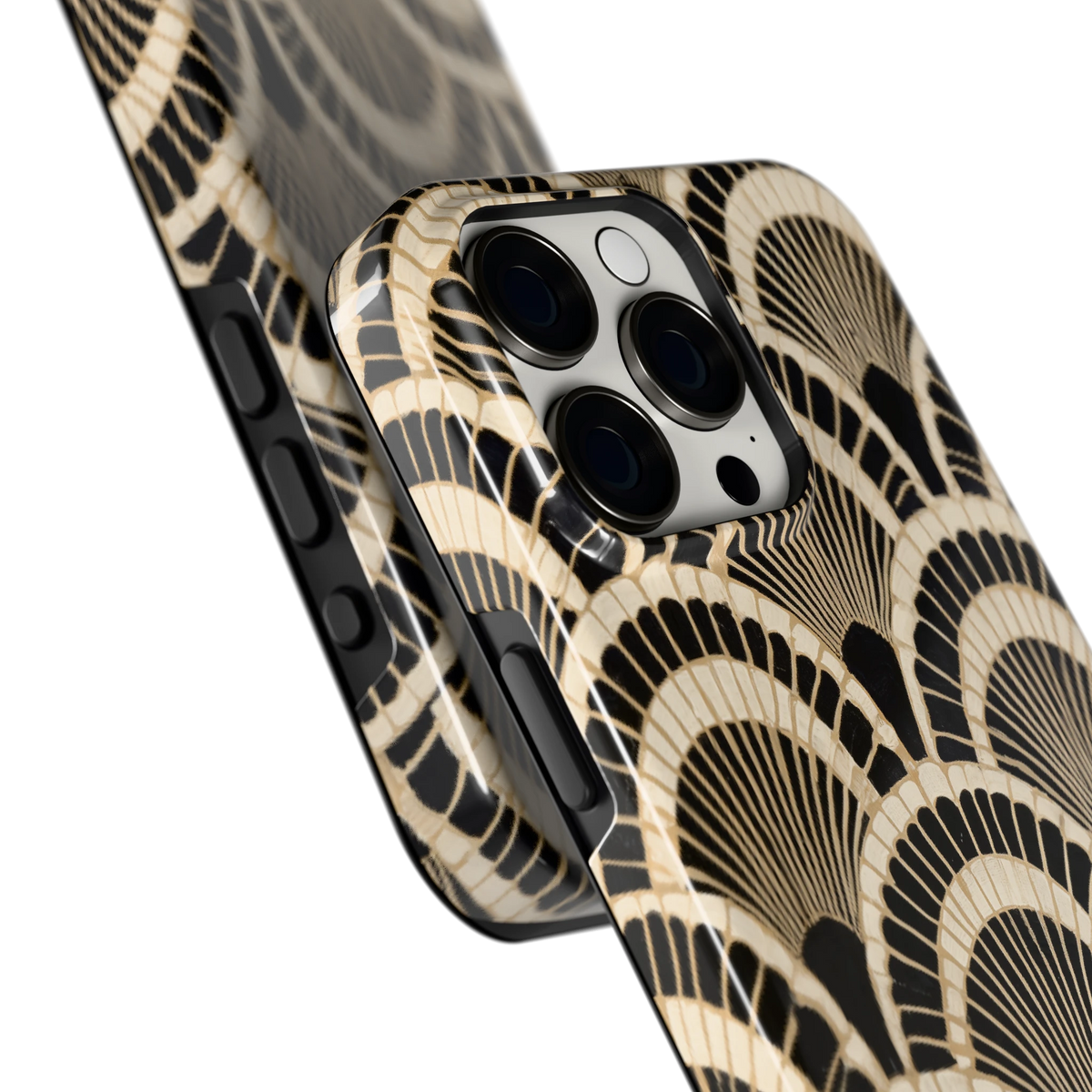 Art-decowaaiers hoesje voor iPhone 15 Pro Max, close-up