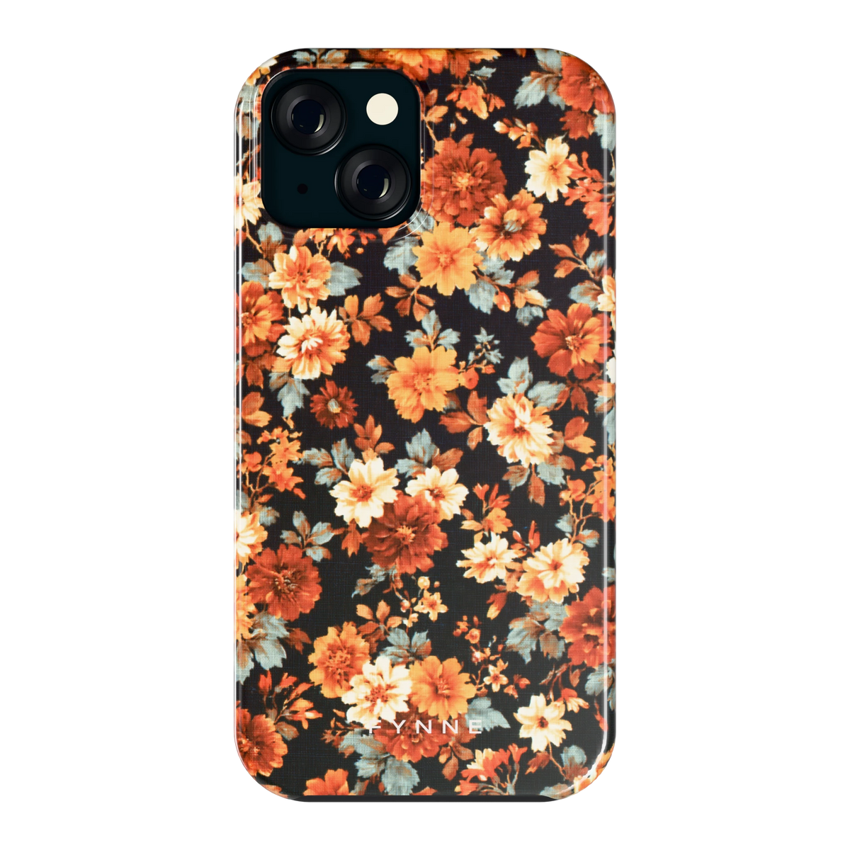 Herfstbloei hoesje voor iPhone 15, achterkant