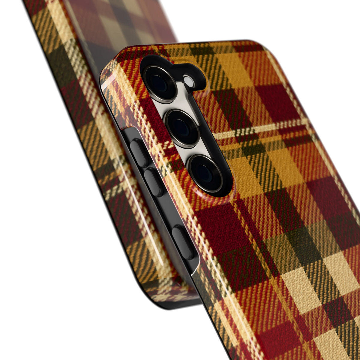 Herfst Tartan hoesje voor Galaxy S23+, close-up