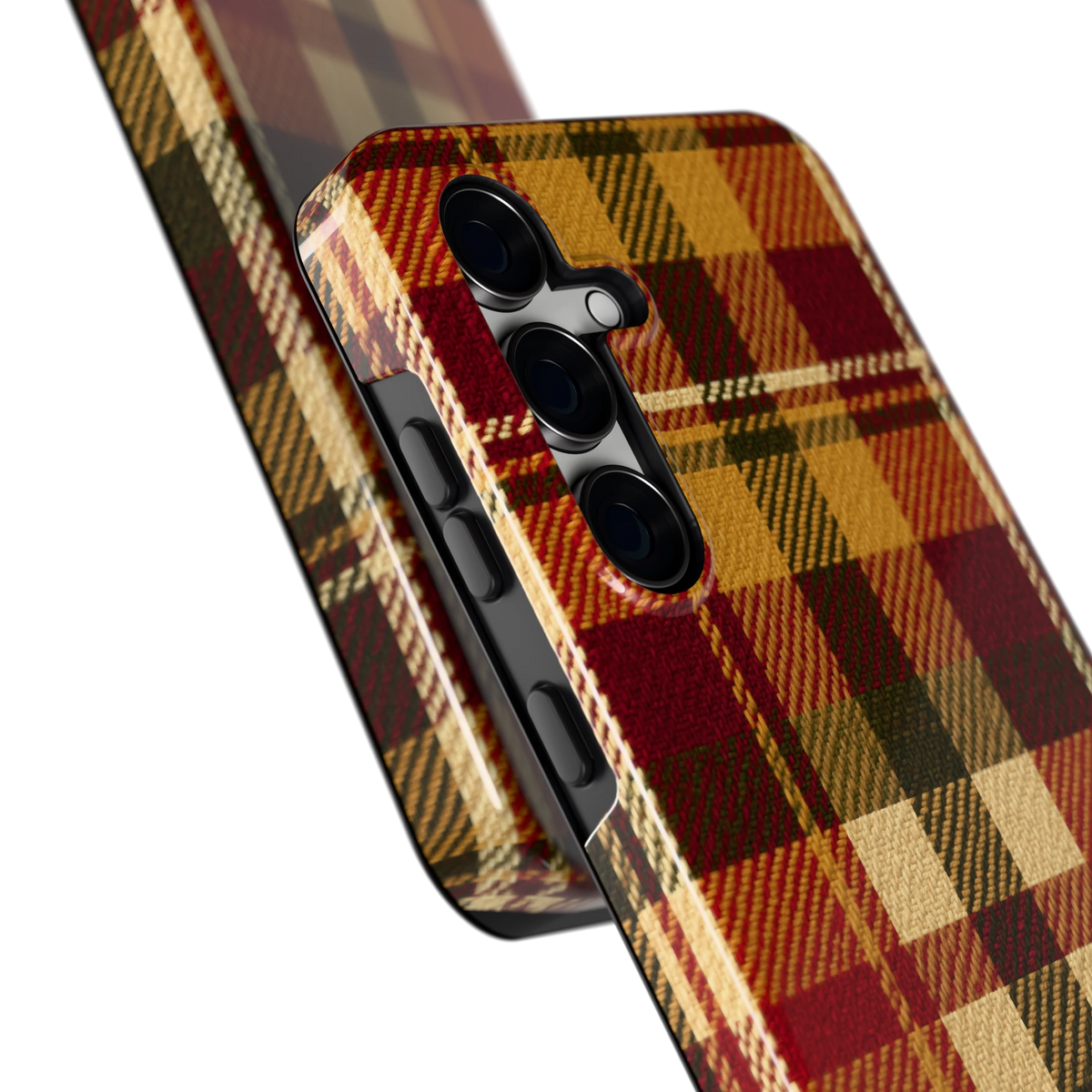 Herfst Tartan hoesje voor Galaxy S24 FE, close-up