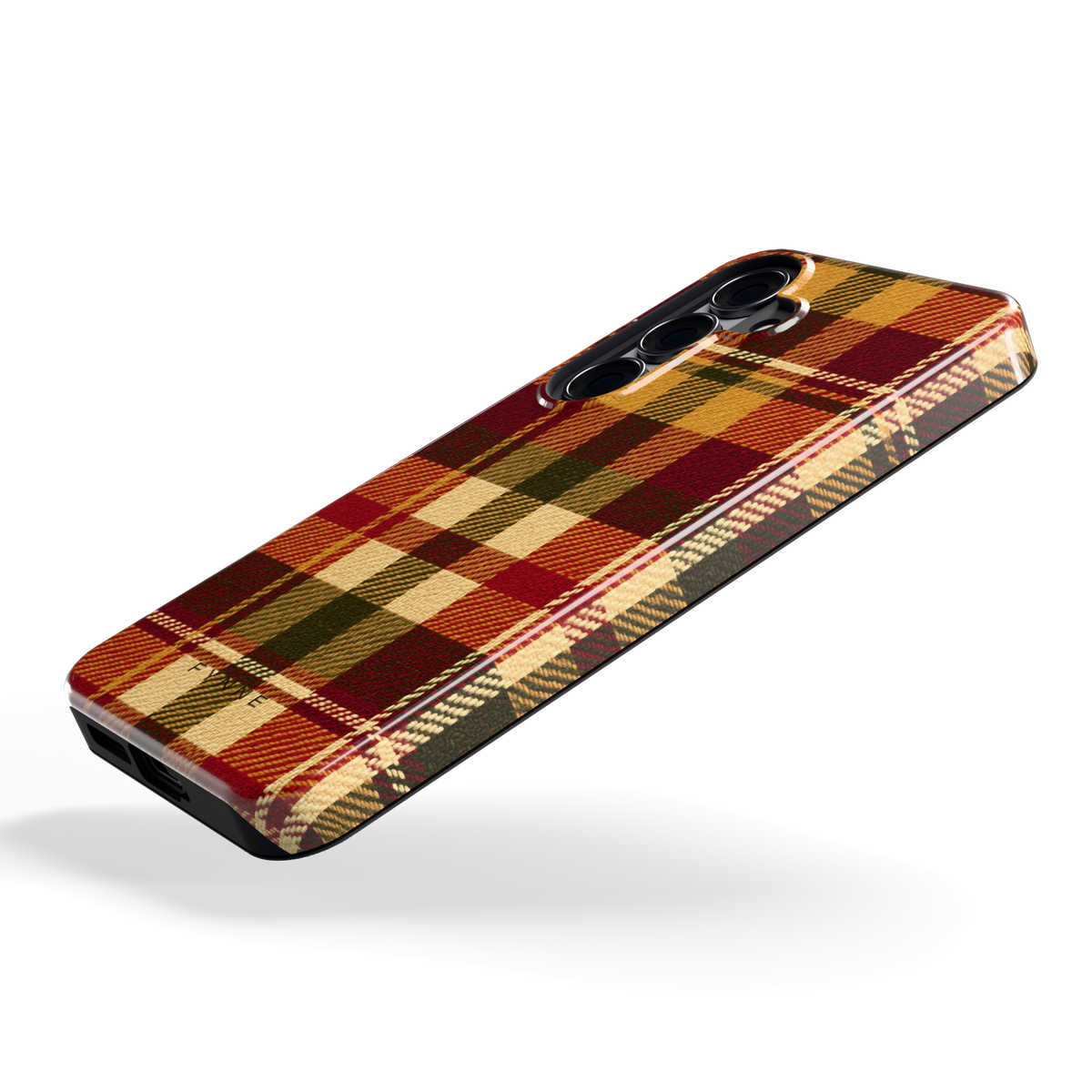 Herfst Tartan hoesje voor Galaxy S25, schuin