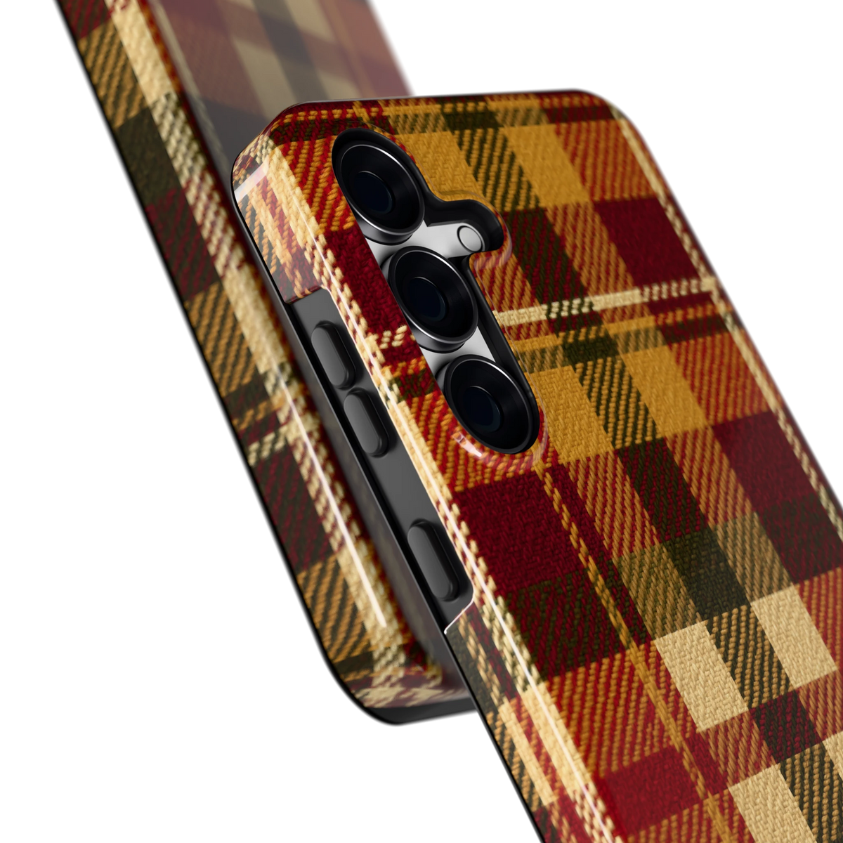 Herfst Tartan hoesje voor Galaxy S25 FE, close-up