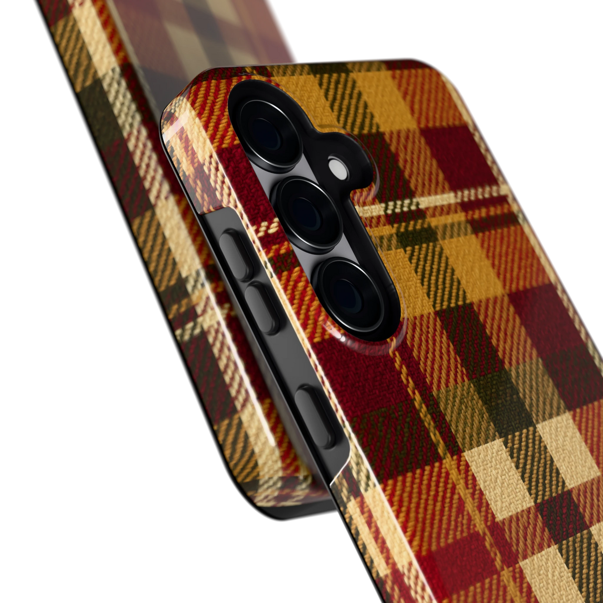 Herfst Tartan hoesje voor Galaxy S25, close-up