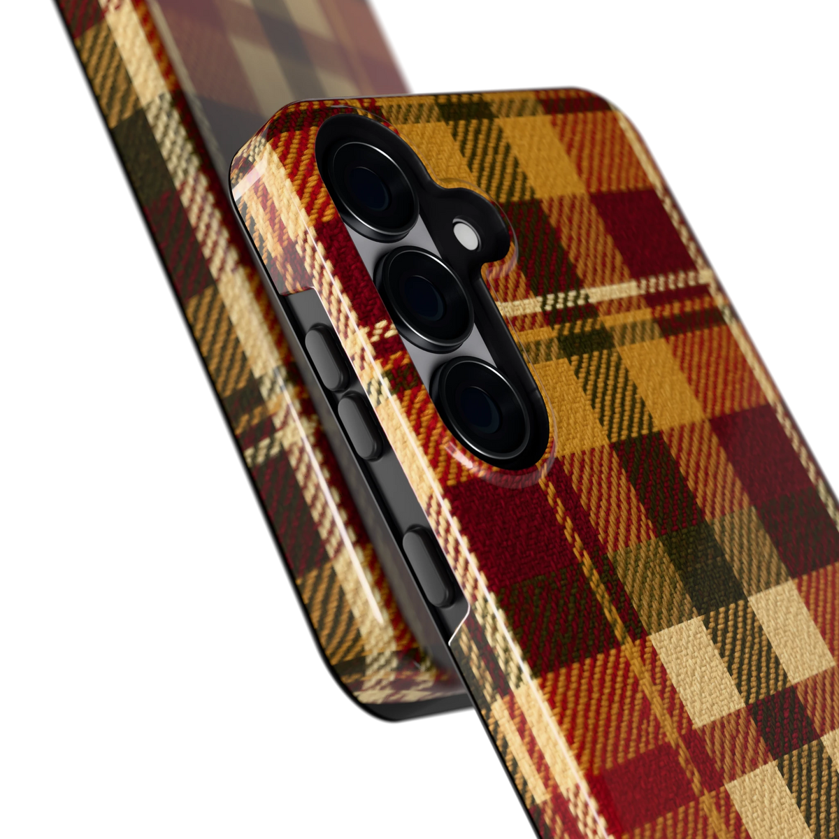 Herfst Tartan hoesje voor Galaxy S25+, close-up
