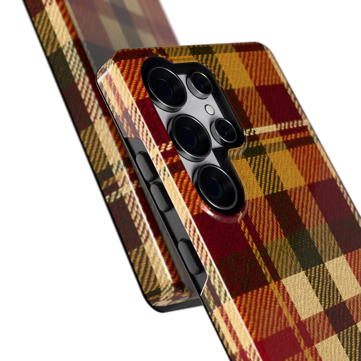 Herfst Tartan hoesje voor Galaxy S25 Ultra, close-up