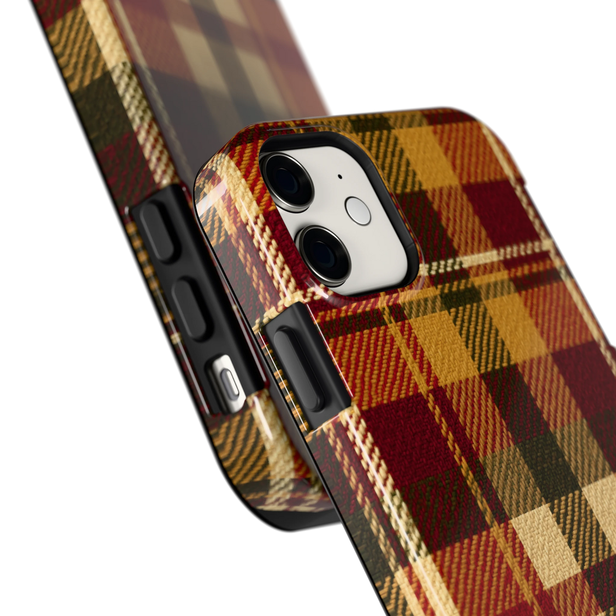Herfst Tartan hoesje voor iPhone 11, close-up