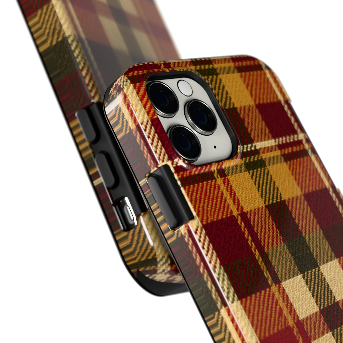 Herfst Tartan hoesje voor iPhone 11 Pro, close-up