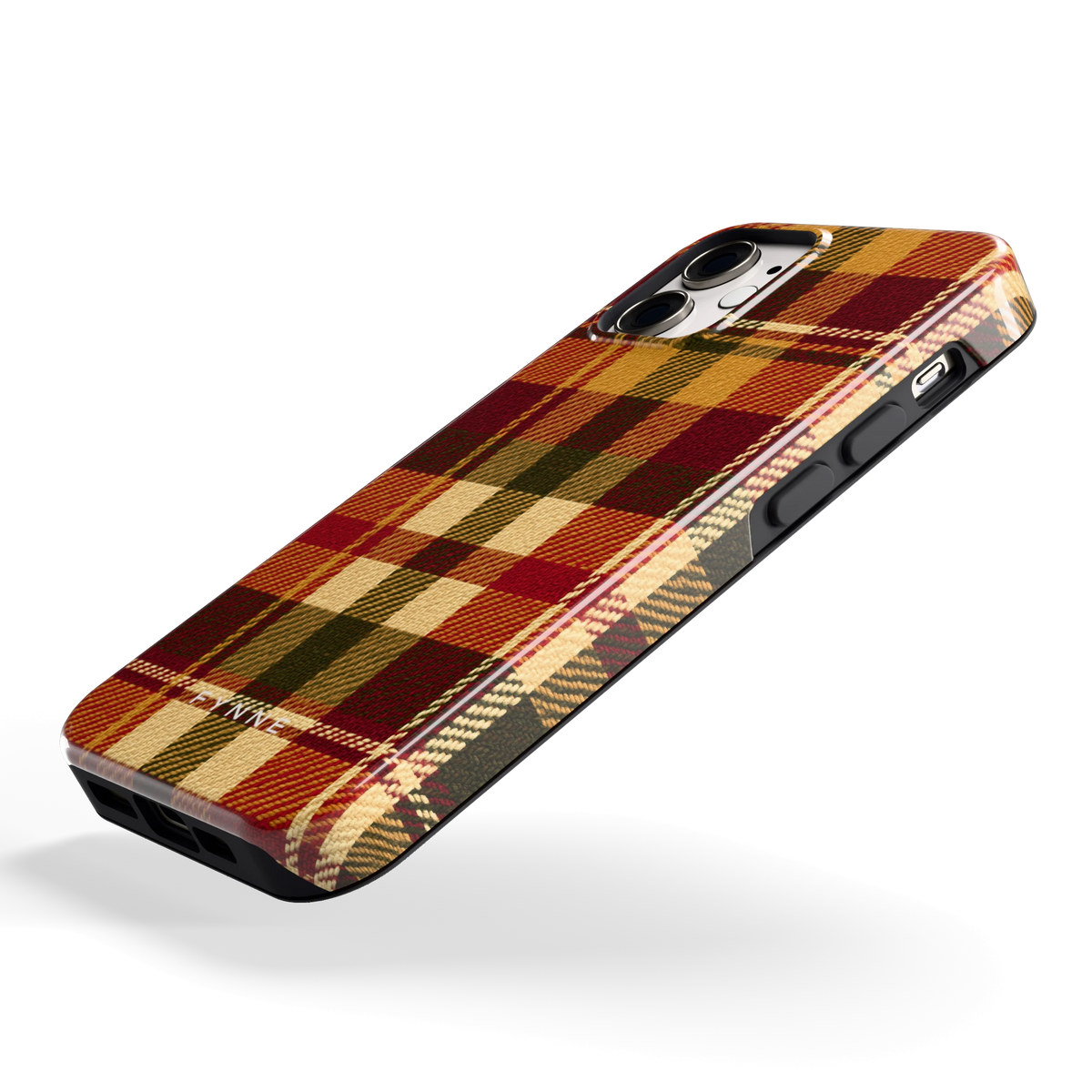Herfst Tartan hoesje voor iPhone 12 mini, schuin