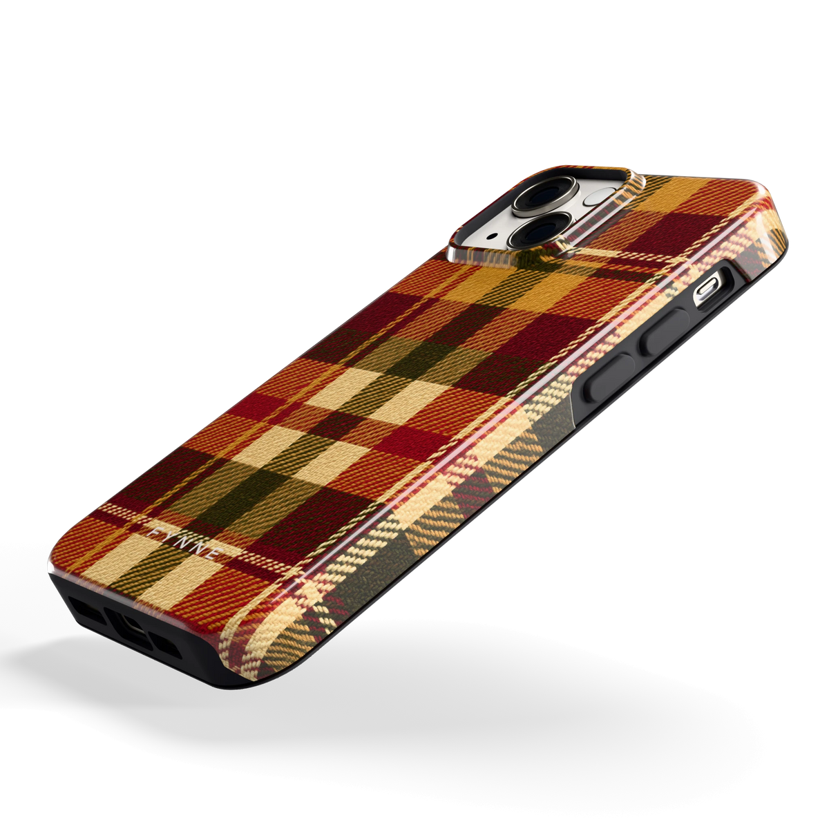 Herfst Tartan hoesje voor iPhone 13 mini, schuin