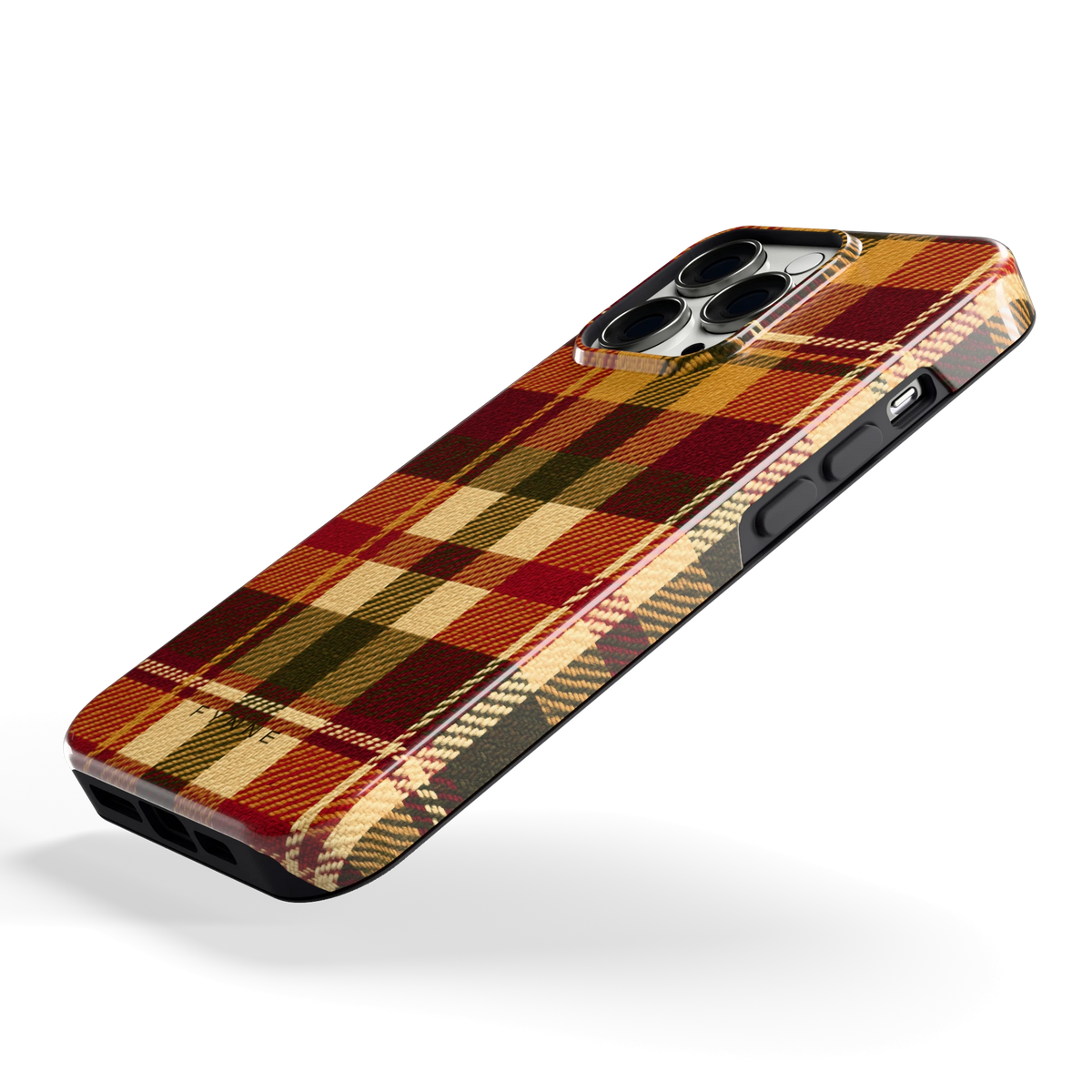 Herfst Tartan hoesje voor iPhone 13 Pro, schuin