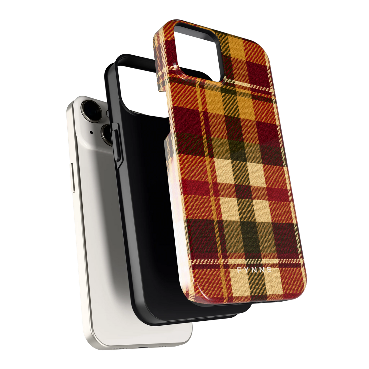 Herfst Tartan hoesje voor iPhone 14, los van de telefoon