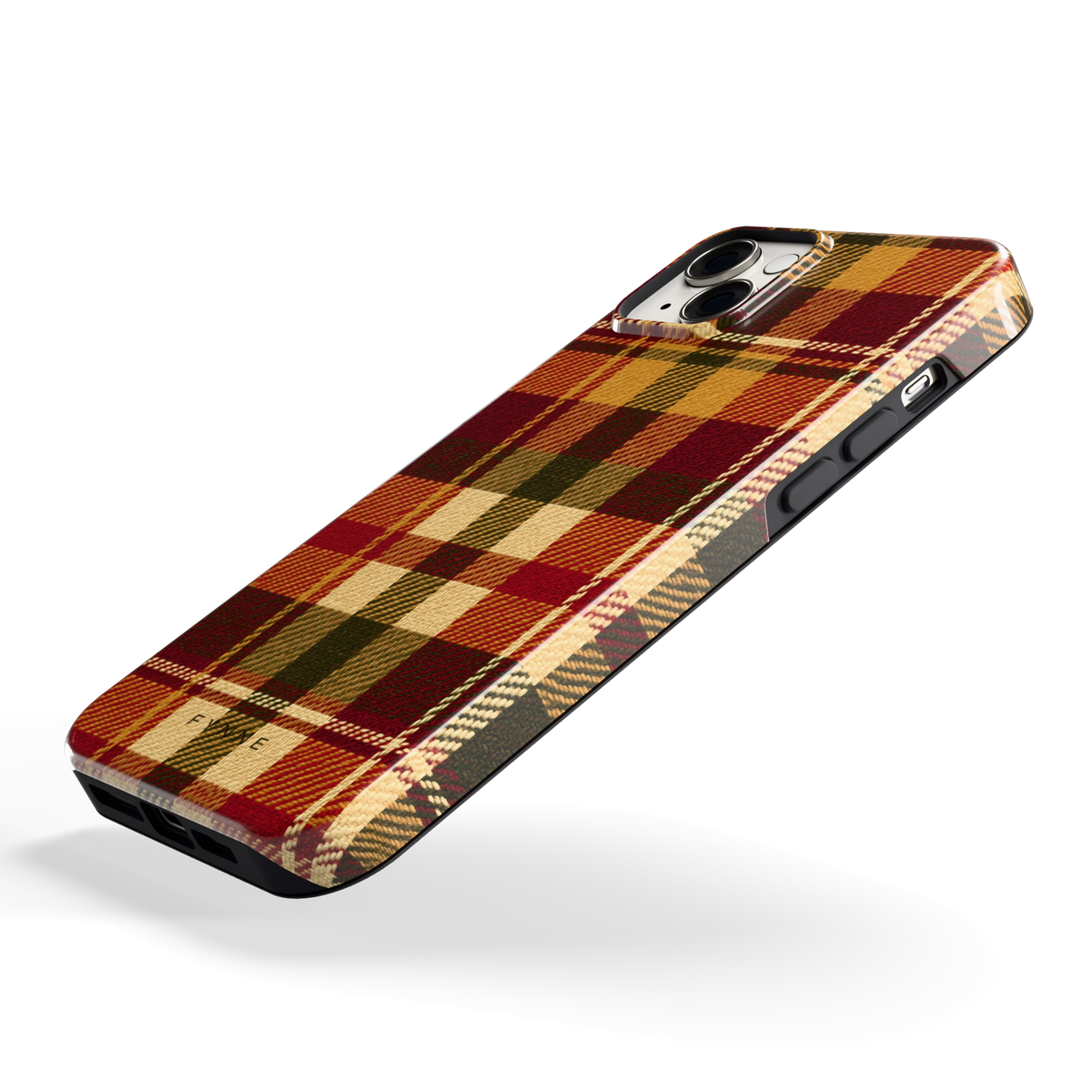 Herfst Tartan hoesje voor iPhone 14 Plus, schuin