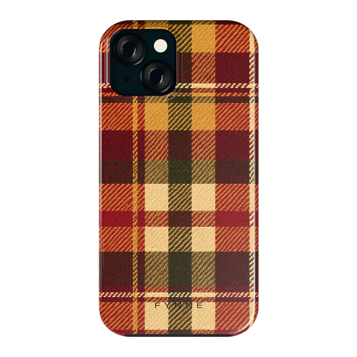 Herfst Tartan hoesje voor iPhone 15, achterkant