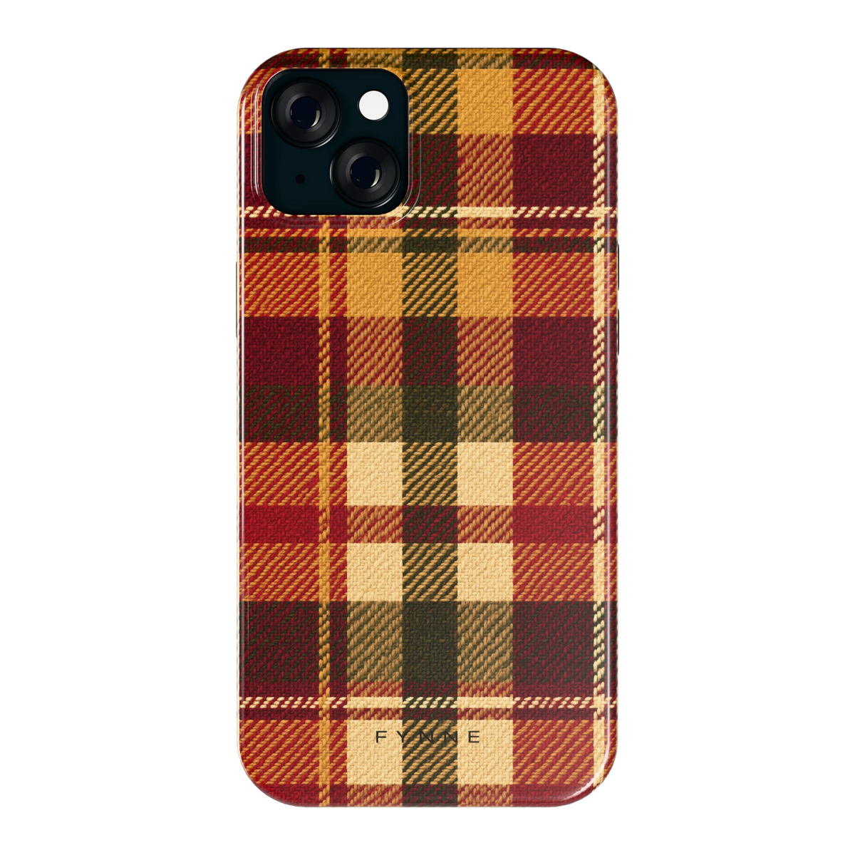 Herfst Tartan hoesje voor iPhone 15 Plus, achterkant
