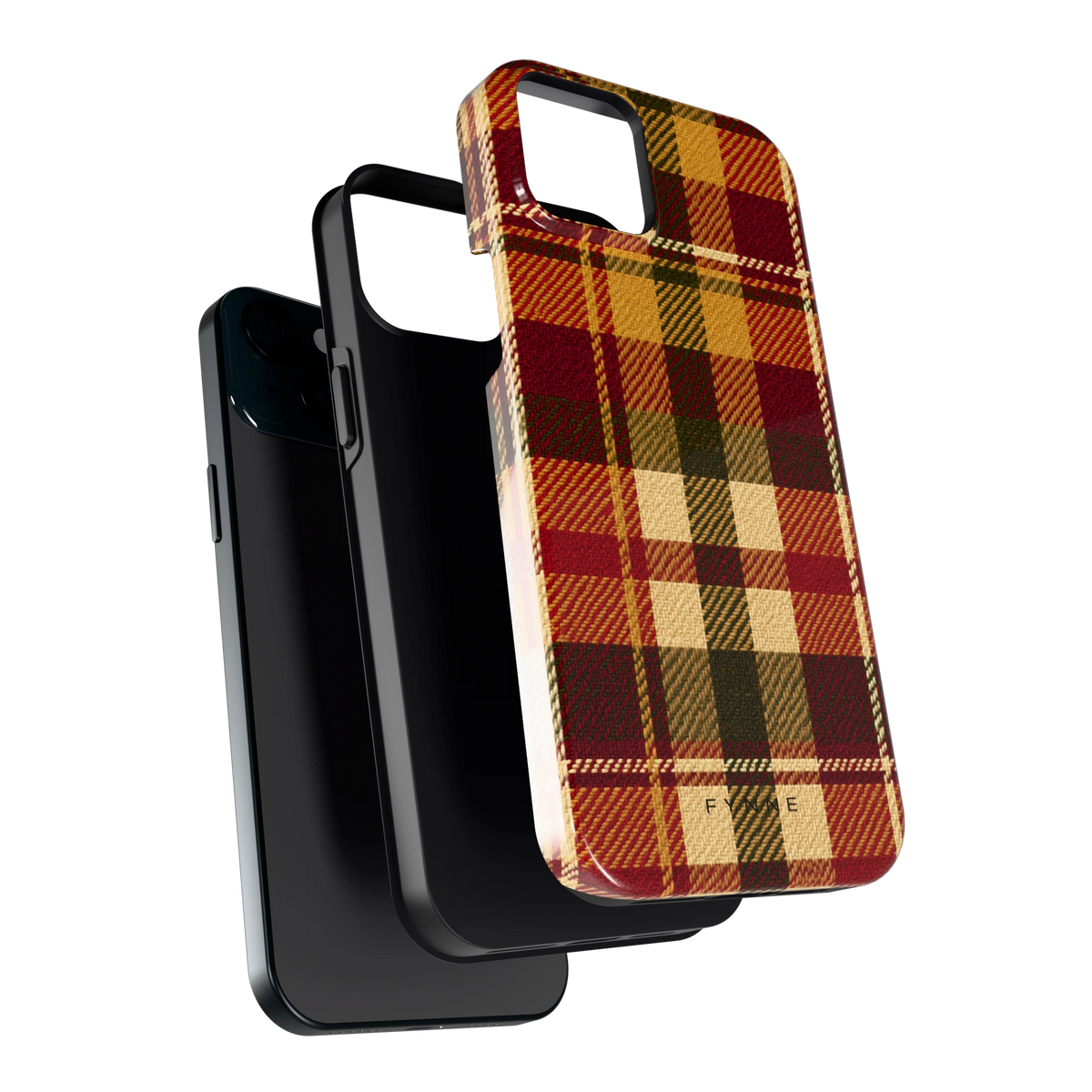 Herfst Tartan hoesje voor iPhone 15 Plus, los van de telefoon