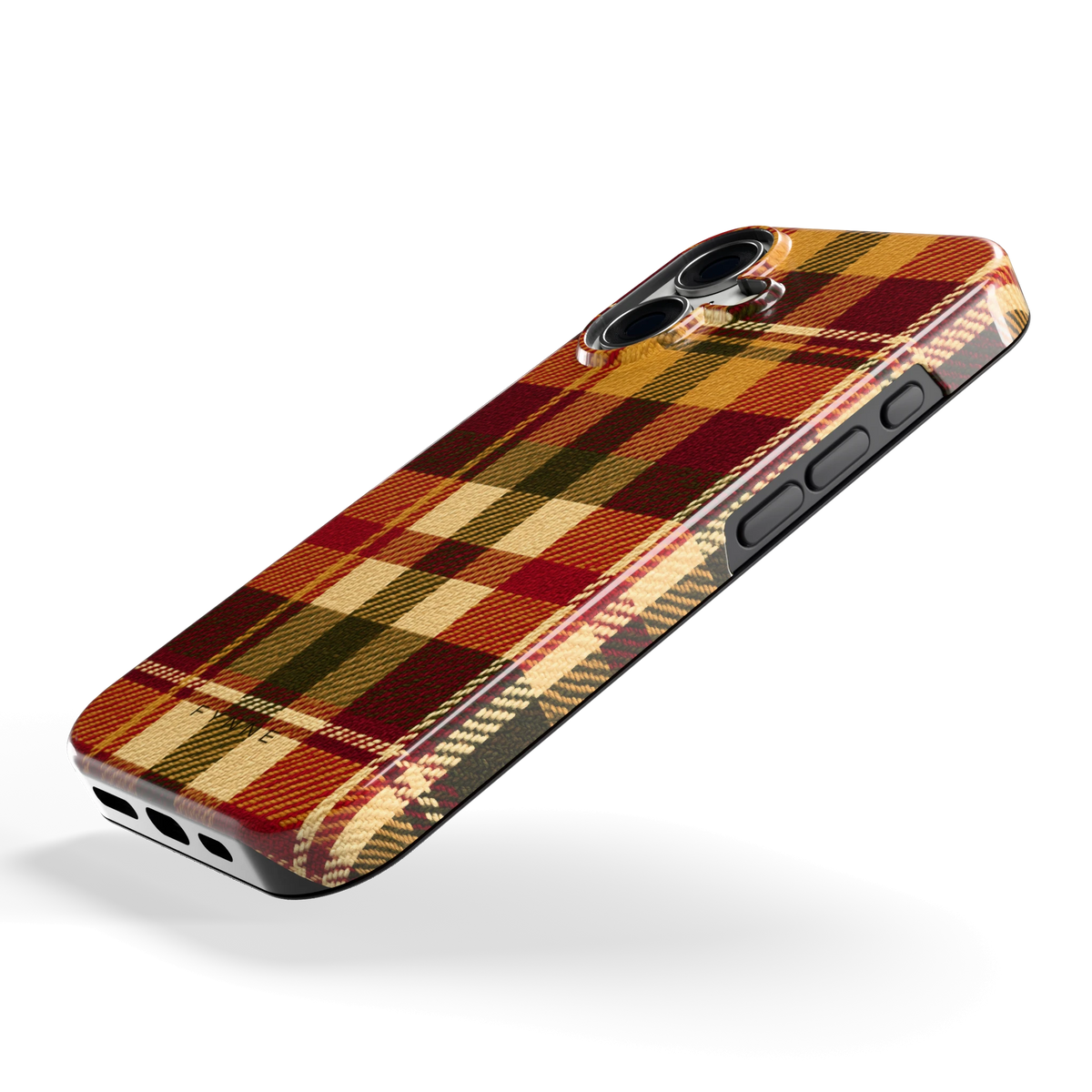 Herfst Tartan hoesje voor iPhone 16, schuin