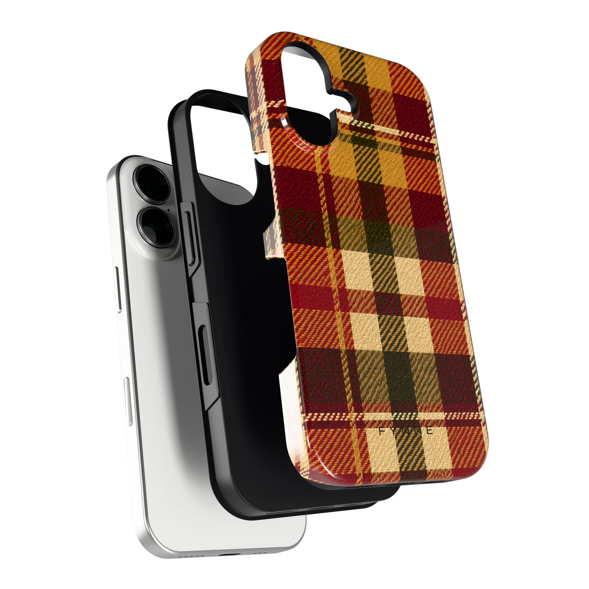 Herfst Tartan hoesje voor iPhone 16, los van de telefoon