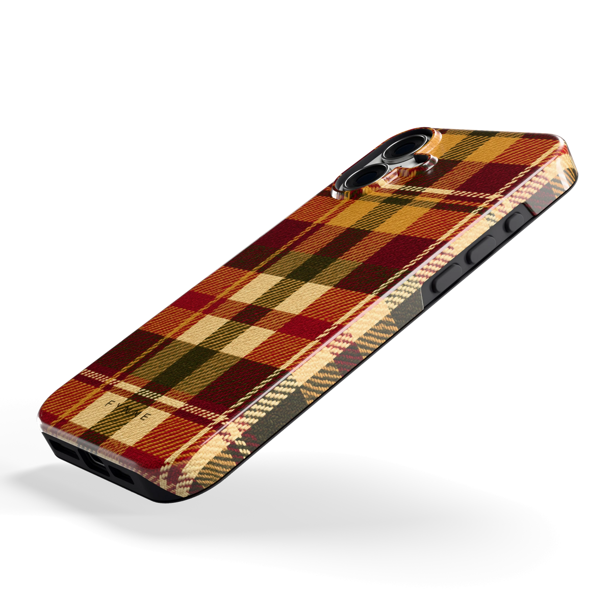 Herfst Tartan hoesje voor iPhone 16 Plus, schuin