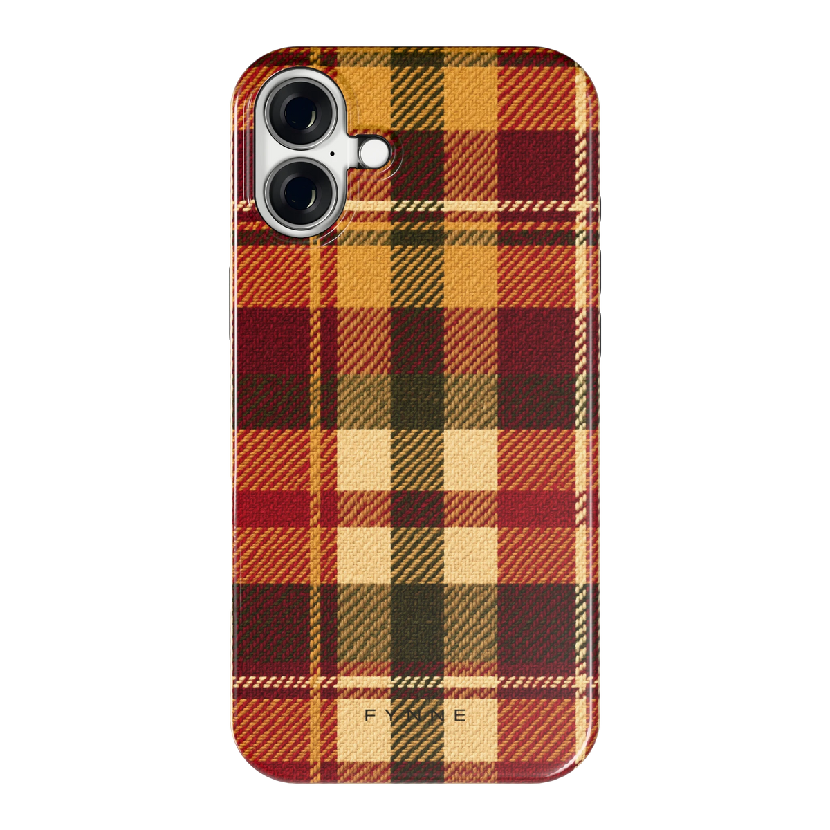 Herfst Tartan hoesje voor iPhone 16 Plus, achterkant