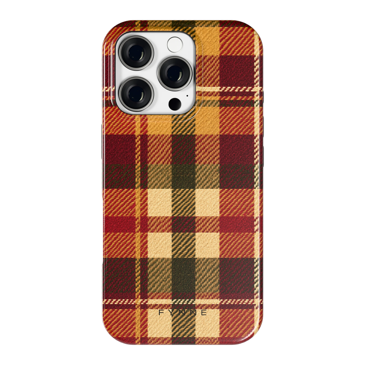 Herfst Tartan hoesje voor iPhone 16 Pro, achterkant