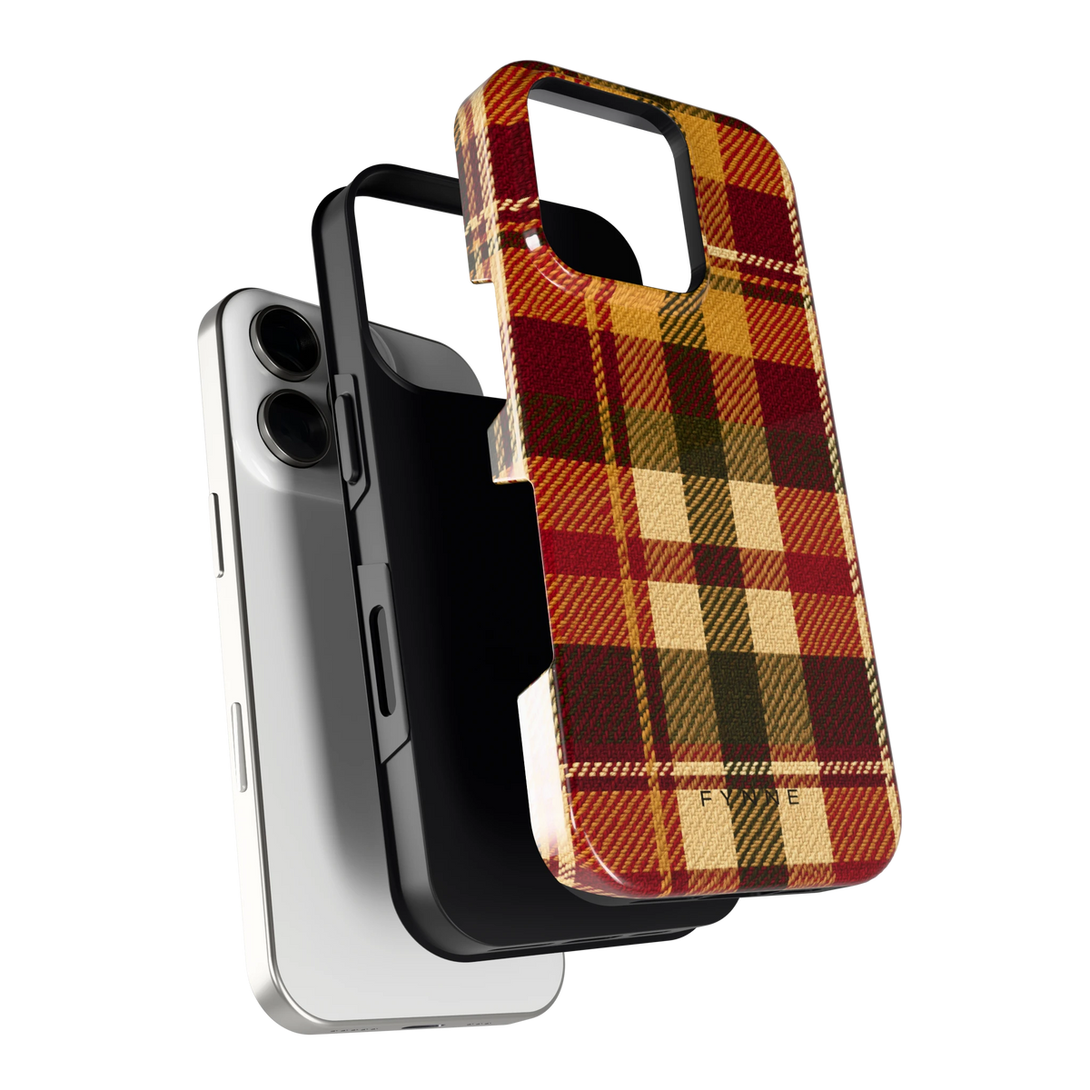 Herfst Tartan hoesje voor iPhone 16 Pro, los van de telefoon
